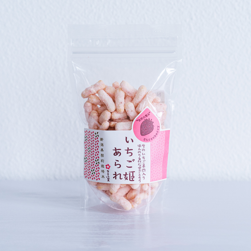 【SAKURA】Rice Crackers "Strawberry" -いちご姫あられ 75g